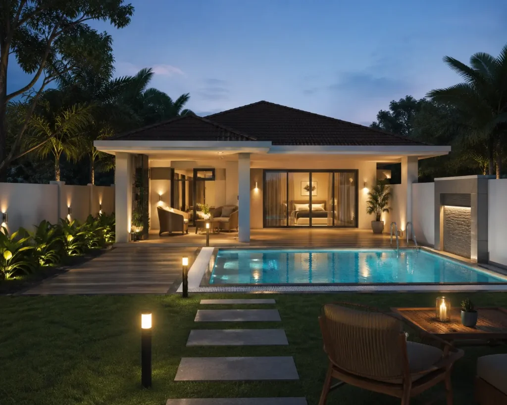 bad-room-with-swming-pool-view